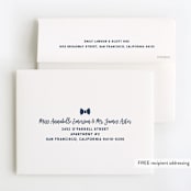 "Little Bow Tie" - Children's Birthday Party Thank You Cards in Navy by Jessie Steury - FREE Recipient Addressing