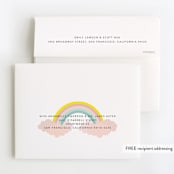 "Sparkly Rainbow" - Children's Birthday Party Thank You Cards in Peach by Angela Thompson - FREE Recipient Addressing