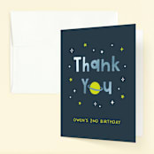 "Two the moon" - Children's Birthday Party Thank You Cards in Midnight by Annie Holmquist - Front