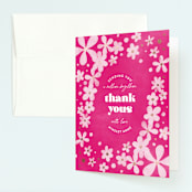 "Groovy Bash" - Children's Birthday Party Thank You Cards in Magic Magenta by Ashley DeMeyere - Front