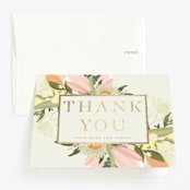 "Shimmering Floral One" - Children's Birthday Party Thank You Cards in Sherbert by Grace Kreinbrink - Front