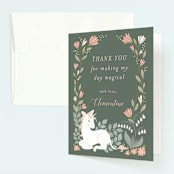 "Enchanted" - Children's Birthday Party Thank You Cards in Grove by Jamie Alexander - Front