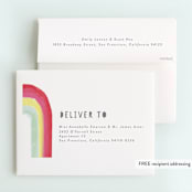 "Sparkling Rainbow" - Children's Birthday Party Thank You Cards in Fruit Punch by Rebecca Durflinger - FREE Recipient Addressing
