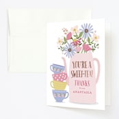 "party teapot" - Children's Birthday Party Thank You Cards in Petal by Karidy Walker - Front