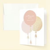 "Glitter Balloons" - Children's Birthday Party Thank You Cards in Blush by Angela Thompson - Front