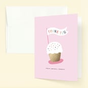 "Rainbow Sprinkles" - Children's Birthday Party Thank You Cards in Cotton Candy by peetie design - Front