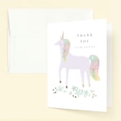 "Magical" - Children's Birthday Party Thank You Cards in Plum by Lori Wemple - Front