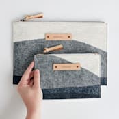 "tissue overlay" - Catch All Pouch Set in MIdnight by Carrie Moradi - Scale