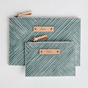 "Line Wrap" - Catch All Pouch Set in Cactus by Michelle Taylor - Catch-All Pouch Set