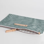 "Line Wrap" - Catch All Pouch Set in Cactus by Michelle Taylor - Zipper Detail