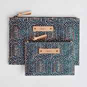 "Modern Showers" - Catch All Pouch Set in Navy by Jenna Holcomb - Catch-All Pouch Set