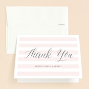 "Sleek" - Confirmation Thank You Cards in Blush by Lauren Chism - Front