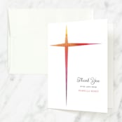 "Ombre Cross" - Confirmation Thank You Cards in Vanilla by Beth Schneider - Front