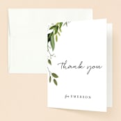 "Vines of Green" - Confirmation Thank You Cards in Fern by Susan Moyal - Front