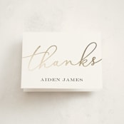 "Script Baptism" - Baptism and Christening Thank You Cards in Snow by Chasity Smith - Front