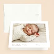 "Keepsake" - Baptism and Christening Thank You Cards in Linen by Robert and Stella - Front