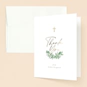 "Botanically" - Baptism and Christening Thank You Cards in Mint by Everett Paper Goods - Front