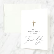 "simple cross" - Baptism and Christening Thank You Cards in Cloud by Phrosné Barwood - Front