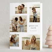 "MInimalist type" - Holiday Cards in Cotton by Stacey Meacham - Folded Card