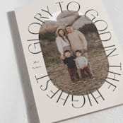 "Glory Oval" - Holiday Cards in Almond by Brianne Larsen - Detail