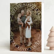 "Arch Greetings" - Holiday Cards in Snowfall by Baumbirdy - Folded Card