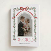 "Joyful-Bow" - Holiday Cards in Poinsettia by BR Designs - Folded Card