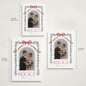 "Joyful-Bow" - Holiday Cards in Poinsettia by BR Designs - Formats Available