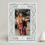 "Scalloped Edge Holiday" - Holiday Cards in Sapphire by Chris Griffith - Front