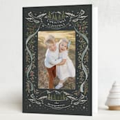 "Heavenly Doves" - Holiday Cards in Coal by Petra Kern - Folded Card