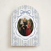 "Wildflower Holiday ribbon" - Holiday Cards in Blueberry by Jackie Crawford - Front