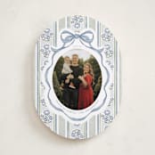 "Wildflower Holiday ribbon" - Holiday Cards in Blueberry by Jackie Crawford - Front