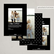 "Elegant Rejoice Script" - Holiday Cards in Tuxedo by Stacy Maalouf - Back of Card Options
