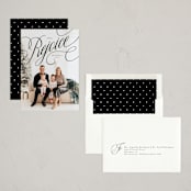 "Elegant Rejoice Script" - Holiday Cards in Tuxedo by Stacy Maalouf - Assembled