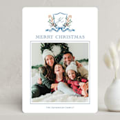 "Family Crest" - Holiday Cards in Blue Spruce by Cass Loh - Front
