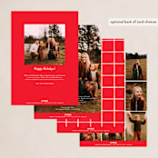 "Christmas Greenery" - Holiday Cards in Candy Cane by Brooke Chandler - Back of Card Options