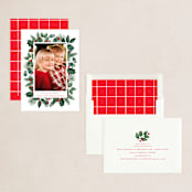 "Christmas Greenery" - Holiday Cards in Candy Cane by Brooke Chandler - Assembled