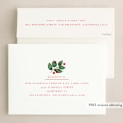 "Christmas Greenery" - Holiday Cards in Candy Cane by Brooke Chandler - FREE Recipient Addressing