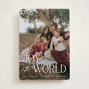 "All Joy to the World" - Holiday Cards in Snow by Pixel and Hank - Front