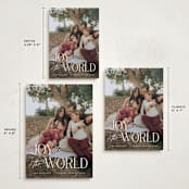 "All Joy to the World" - Holiday Cards in Snow by Pixel and Hank - Formats Available