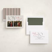 "Joyfully Duo" - Holiday Cards in Candy Cane by Jackie Crawford - Assembled