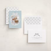 "Cottage Ribbon" - Holiday Cards in Winter Sky by Itsy Belle Studio - Assembled