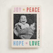 "Peace Poster" - Holiday Cards in Sparkler by Pixel and Hank - Front