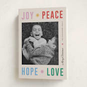 "Peace Poster" - Holiday Cards in Sparkler by Pixel and Hank - Folded Card