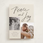 "Blessings of Peace & Joy" - Holiday Cards in Cream by Kercia Jane - Front