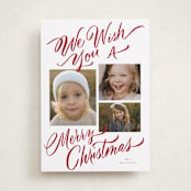 "We Wish You" - Holiday Cards in Scarlet by Elsa Duncan - Front