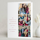 "His Blessings" - Holiday Cards in Berry by Creo Study - Folded Card