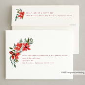 "His Blessings" - Holiday Cards in Berry by Creo Study - FREE Recipient Addressing