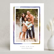 "Painted Line Frame" - Holiday Cards in Blue Jay by Alethea and Ruth - Front