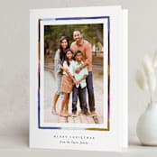 "Painted Line Frame" - Holiday Cards in Blue Jay by Alethea and Ruth - Folded Card
