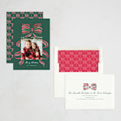 "stripes bow" - Holiday Cards in Mistletoe by Vivian Yiwing - Assembled